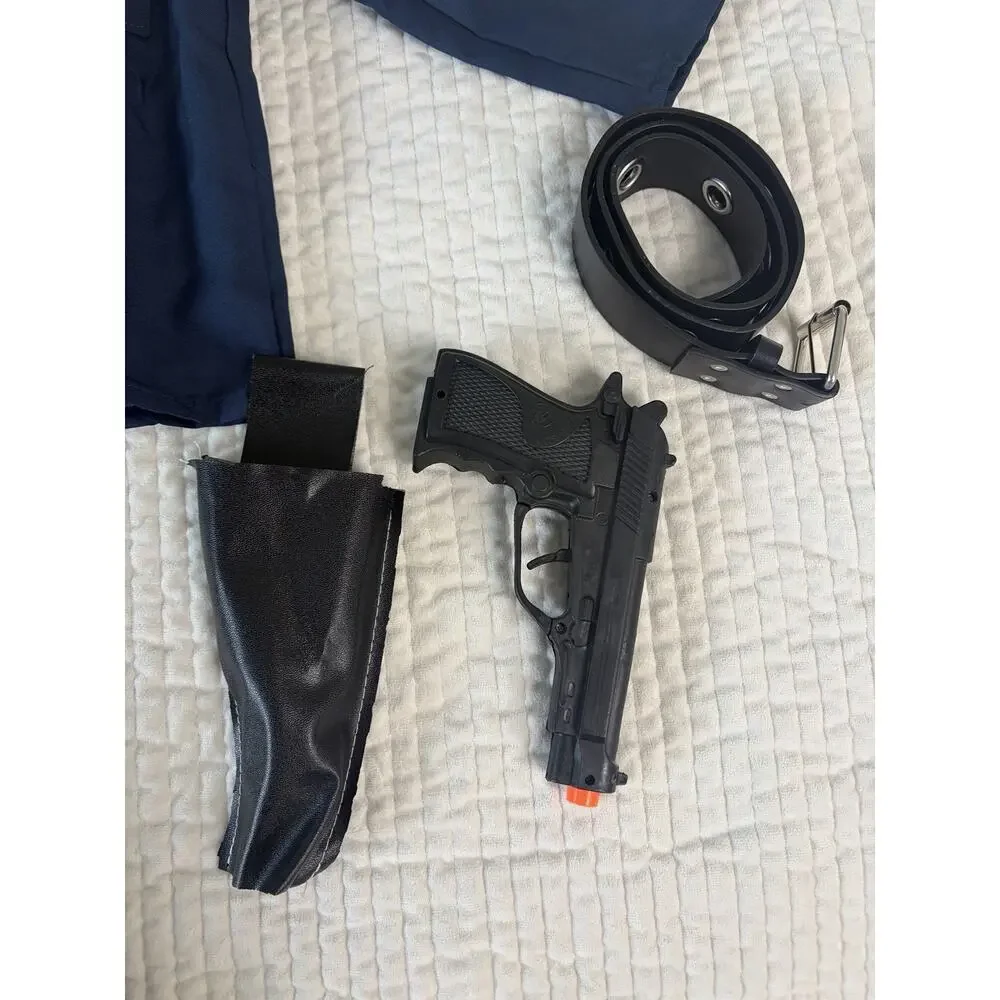 Dress Up America Police Officer Costume Kids 4T Shirt Pants Hat Belt Gun Holster